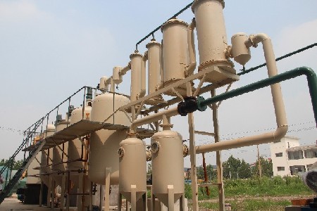 Small waste oil distillation line