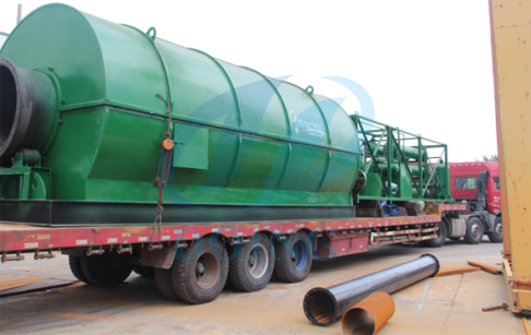 10tons pyrolysis plastic to oil recycling processing plant delivery to Italy