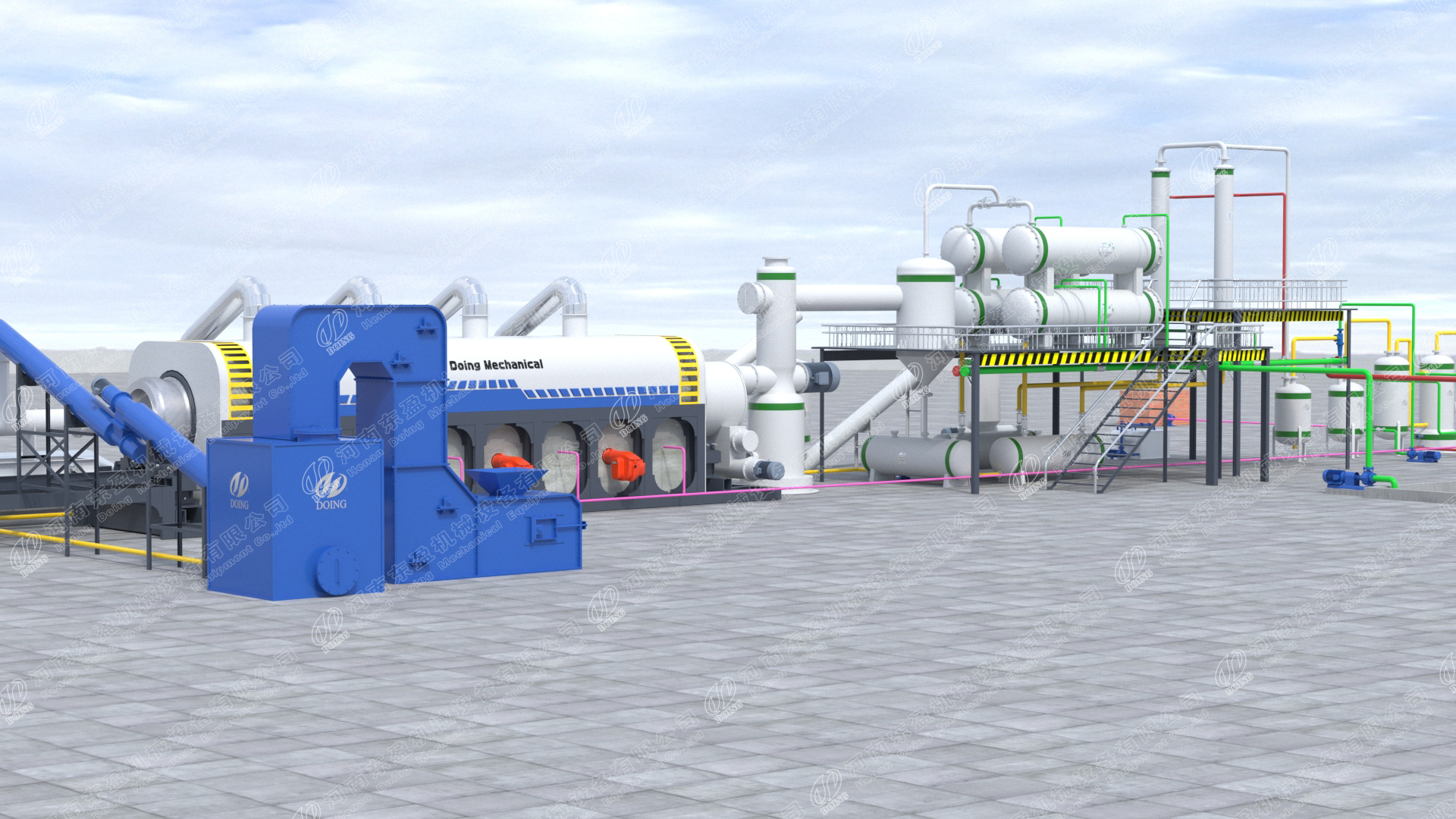 continuous waste tyre pyrolysis plant