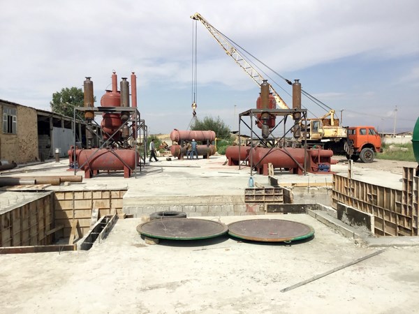 2 sets 12t/d environmentally friendly waste tyre pyrolysis plants installed in kyrgyzstan