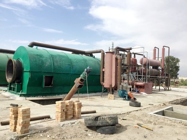 2 sets 12t/d environmentally friendly waste tyre pyrolysis plants installed in kyrgyzstan