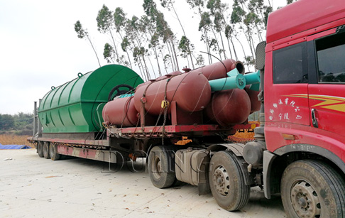 Waste tyre recycling pyrolysis plant delivered to Zhoukou, China