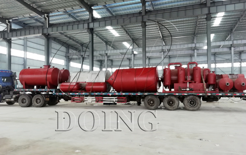 3 sets 12T/D waste tyre pyrolysis to oil machines and one set waste oil to diesel plant delivered to Nigeria