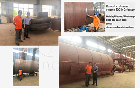 Kuwaiti customer came to visit DOING continuous tyre pyrolysis plant