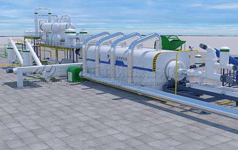 Fully automatic waste tyre pyrolysis plant