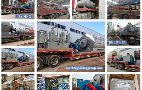 12 sets 12TPD waste tyre pyrolysis oil plant sent to Guangxi, China