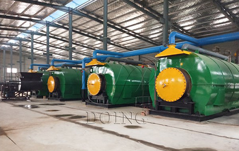 Waste rubber pyrolysis plant