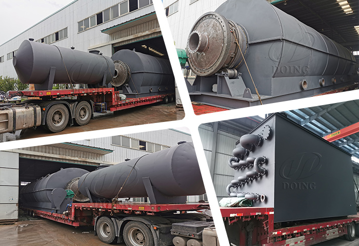 Semi-continuous waste tyre pyrolysis machines were shipped to Fujian
