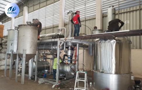 1TPD Waste Oil to Diesel Refinery Machine Operation Site in Thailand