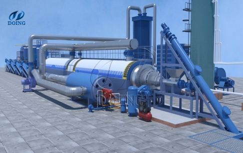 PLC control fully continuous pyrolysis technology 3D working video