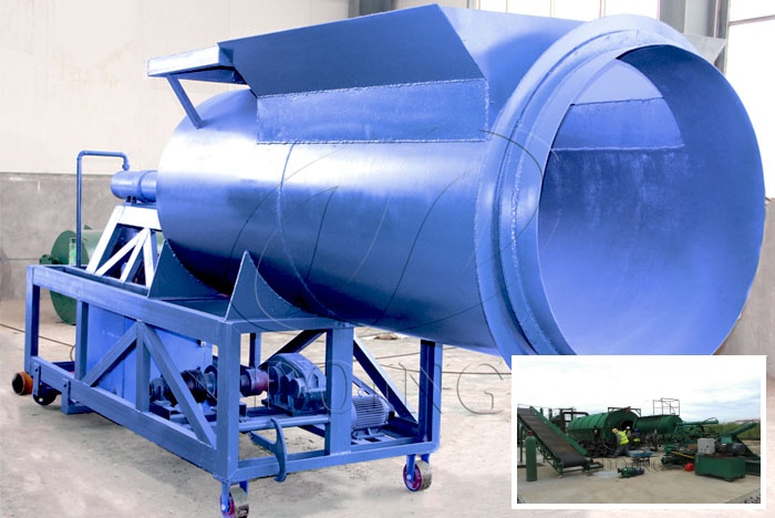 Waste tire pyrolysis unit