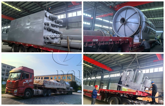 Semi-continuous waste tire pyrolysis machine delivered to Indonesia