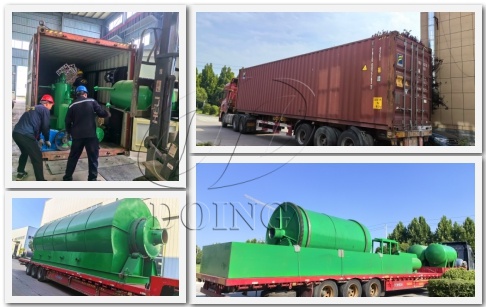 Shipping three sets of 15TPD semi-continuous tire pyrolysis units to Brazil