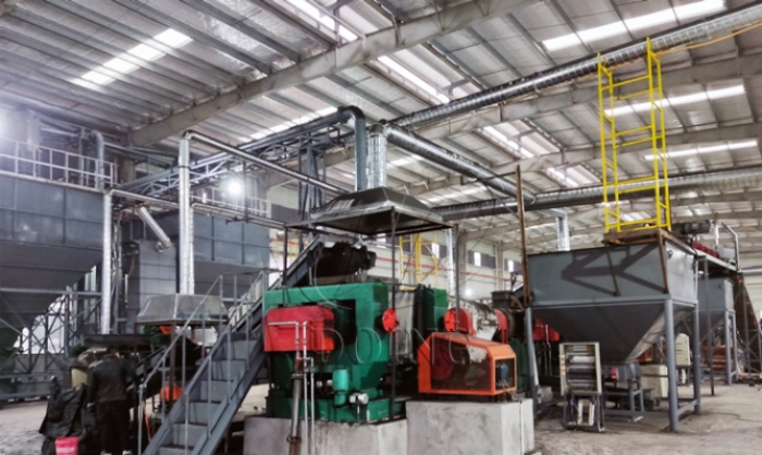 tire shredding rubber powder production line