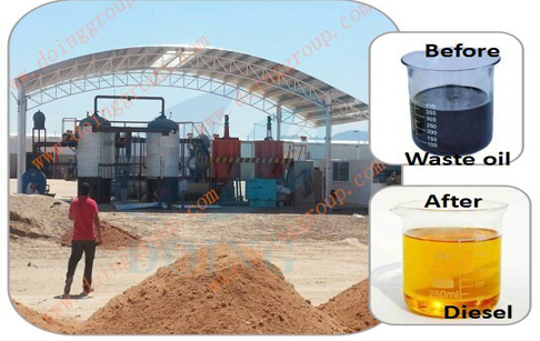 waste engine oil to diesel machine refining plant